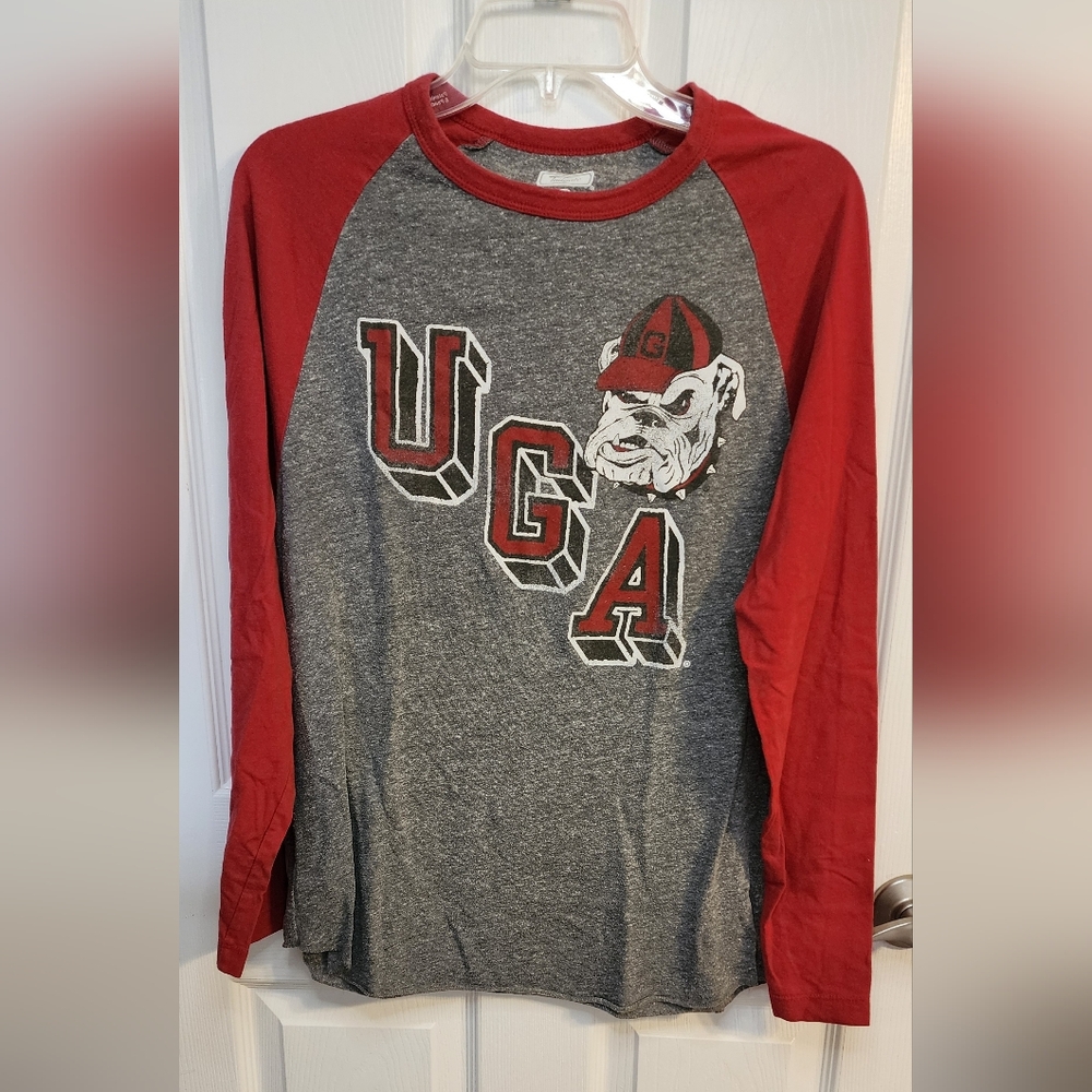 Tailgate UGA Gray and Red Long Sleeve Shirt Small